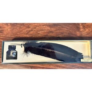 Vintage Royal Feather‎ Quill Dip Pen &  Writing Ink Set New